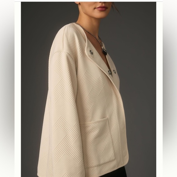 Sanctuary Cream Textured Knit Shacket size M new - Picture 4 of 8